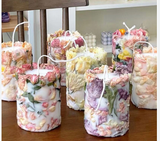 Handmade decorative candles